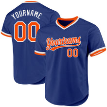Load image into Gallery viewer, Custom Royal Orange-White Authentic Throwback Baseball Jersey