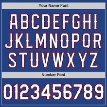 Load image into Gallery viewer, Custom Royal White-Red Mesh Authentic Throwback Baseball Jersey