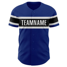 Load image into Gallery viewer, Custom Royal Black-White Authentic Baseball Jersey
