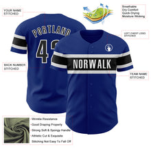 Load image into Gallery viewer, Custom Royal Black-White Authentic Baseball Jersey