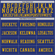 Load image into Gallery viewer, Custom Royal Red-Gold Mesh Authentic Throwback Football Jersey