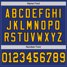 Load image into Gallery viewer, Custom Royal Gold-Black Mesh Authentic Throwback Football Jersey