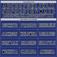 Load image into Gallery viewer, Custom Royal Black-White Mesh Authentic Throwback Football Jersey