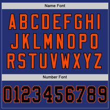 Load image into Gallery viewer, Custom Royal Black-Orange Mesh Authentic Throwback Football Jersey
