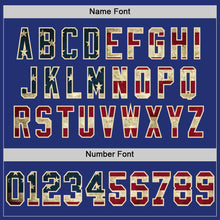 Load image into Gallery viewer, Custom Royal Vintage USA Flag Cream-Red Mesh Authentic Throwback Football Jersey