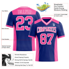 Load image into Gallery viewer, Custom Royal Pink-White Authentic Football Jersey