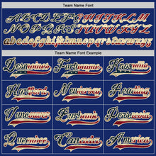 Load image into Gallery viewer, Custom Royal Vintage USA Flag-Cream Hockey Lace Neck Jersey