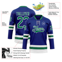 Load image into Gallery viewer, Custom Royal Kelly Green-White Hockey Lace Neck Jersey