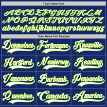 Load image into Gallery viewer, Custom Royal White-Neon Green Hockey Lace Neck Jersey