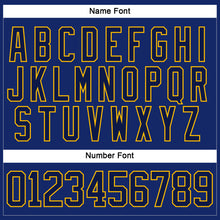 Load image into Gallery viewer, Custom Royal Navy-Gold Hockey Lace Neck Jersey