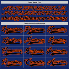 Load image into Gallery viewer, Custom Royal Black-Orange Hockey Lace Neck Jersey