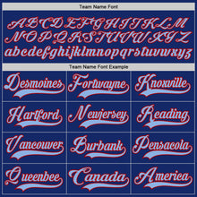 Load image into Gallery viewer, Custom Royal Light Blue-Red Hockey Lace Neck Jersey