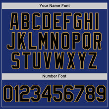 Load image into Gallery viewer, Custom Royal Black-Old Gold Authentic Throwback Baseball Jersey