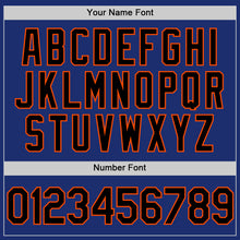 Load image into Gallery viewer, Custom Royal Black-Orange Authentic Throwback Baseball Jersey