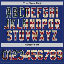 Load image into Gallery viewer, Custom Royal Vintage USA Flag Cream-Black Authentic Throwback Baseball Jersey