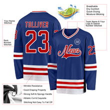 Load image into Gallery viewer, Custom Royal Red-White Hockey Jersey