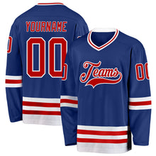 Load image into Gallery viewer, Custom Royal Red-White Hockey Jersey