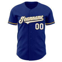 Load image into Gallery viewer, Custom Royal White-Old Gold Authentic Baseball Jersey
