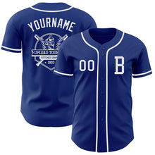 Load image into Gallery viewer, Custom Royal White Authentic Baseball Jersey
