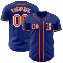 Load image into Gallery viewer, Custom Royal Orange-White Authentic Baseball Jersey
