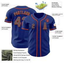 Load image into Gallery viewer, Custom Royal Steel Gray-Orange Authentic Baseball Jersey