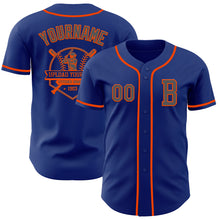 Load image into Gallery viewer, Custom Royal Steel Gray-Orange Authentic Baseball Jersey