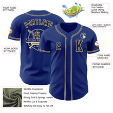 Load image into Gallery viewer, Custom Royal Black-City Cream Authentic Baseball Jersey