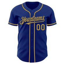 Load image into Gallery viewer, Custom Royal Old Gold Authentic Baseball Jersey