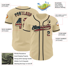 Load image into Gallery viewer, Custom Sand Vintage USA Flag-Black Authentic Baseball Jersey