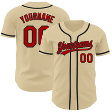 Load image into Gallery viewer, Custom Sand Red-Black Authentic Baseball Jersey