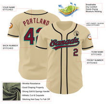 Load image into Gallery viewer, Custom Sand Crimson Black-Aqua Authentic Baseball Jersey