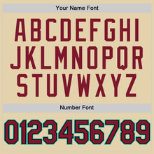 Load image into Gallery viewer, Custom Sand Crimson Black-Aqua Authentic Baseball Jersey