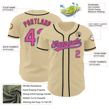 Load image into Gallery viewer, Custom Sand Pink Black-Light Blue Authentic Baseball Jersey