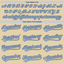 Load image into Gallery viewer, Custom Sand Light Blue-Steel Gray Authentic Baseball Jersey