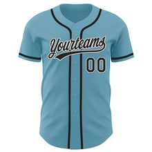 Load image into Gallery viewer, Custom Shadow Blue Black-White Authentic Baseball Jersey