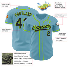 Load image into Gallery viewer, Custom Shadow Blue Black-Neon Green Authentic Baseball Jersey