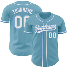 Load image into Gallery viewer, Custom Shadow Blue White-Light Blue Authentic Baseball Jersey