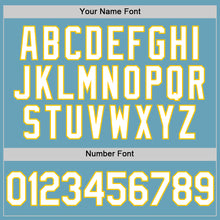 Load image into Gallery viewer, Custom Shadow Blue White-Yellow Authentic Baseball Jersey