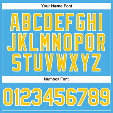 Load image into Gallery viewer, Custom Sky Blue Yellow-White Performance T-Shirt