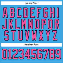 Load image into Gallery viewer, Custom Sky Blue Pink-Black Hockey Lace Neck Jersey