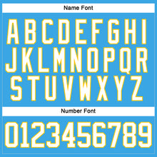 Load image into Gallery viewer, Custom Sky Blue White-Yellow Hockey Lace Neck Jersey