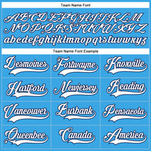 Load image into Gallery viewer, Custom Sky Blue White-Navy Hockey Lace Neck Jersey