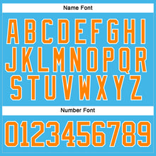 Load image into Gallery viewer, Custom Sky Blue Bay Orange-White Hockey Lace Neck Jersey