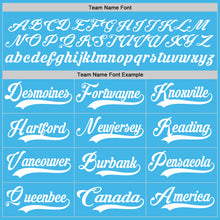 Load image into Gallery viewer, Custom Sky Blue White Hockey Lace Neck Jersey