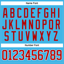Load image into Gallery viewer, Custom Sky Blue Red-White Hockey Jersey