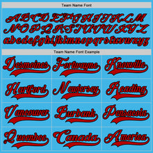 Load image into Gallery viewer, Custom Sky Blue Red-Black Hockey Jersey