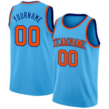 Load image into Gallery viewer, Custom Sky Blue Orange-Royal Authentic Basketball Jersey