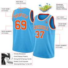 Load image into Gallery viewer, Custom Sky Blue Orange-White Authentic Basketball Jersey