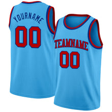Load image into Gallery viewer, Custom Sky Blue Red-Royal Authentic Basketball Jersey