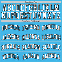 Load image into Gallery viewer, Custom Sky Blue White-Black Authentic Basketball Jersey